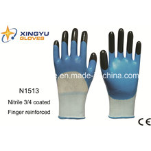 Polyester Shell Nitrile Coated Safety Work Gloves (N1513)